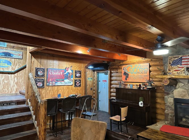 Interior of Moonridge Coffee Company restaurant in Big Bear, California