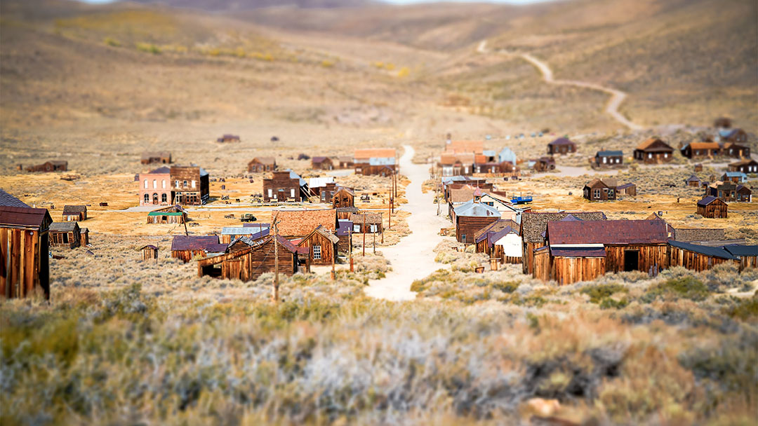 View oif the ghost town of Bodie California