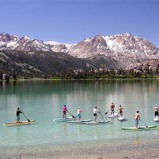 summer 2025 in mammoth lakes paddleboarding